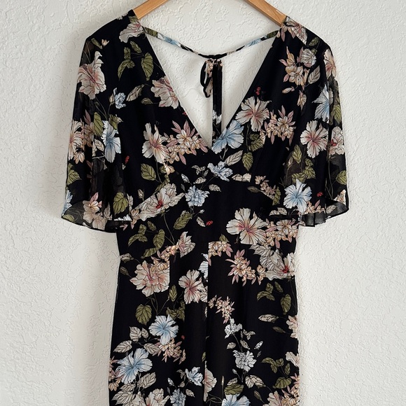Juicy Couture Black Floral Jumpsuit Ladybugs Sample Rare Wide Leg Dark Fall - Picture 1 of 11